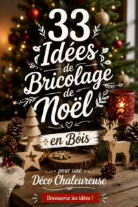 Bricolages de Noël en bois décorés pour une ambiance chaleureuse.