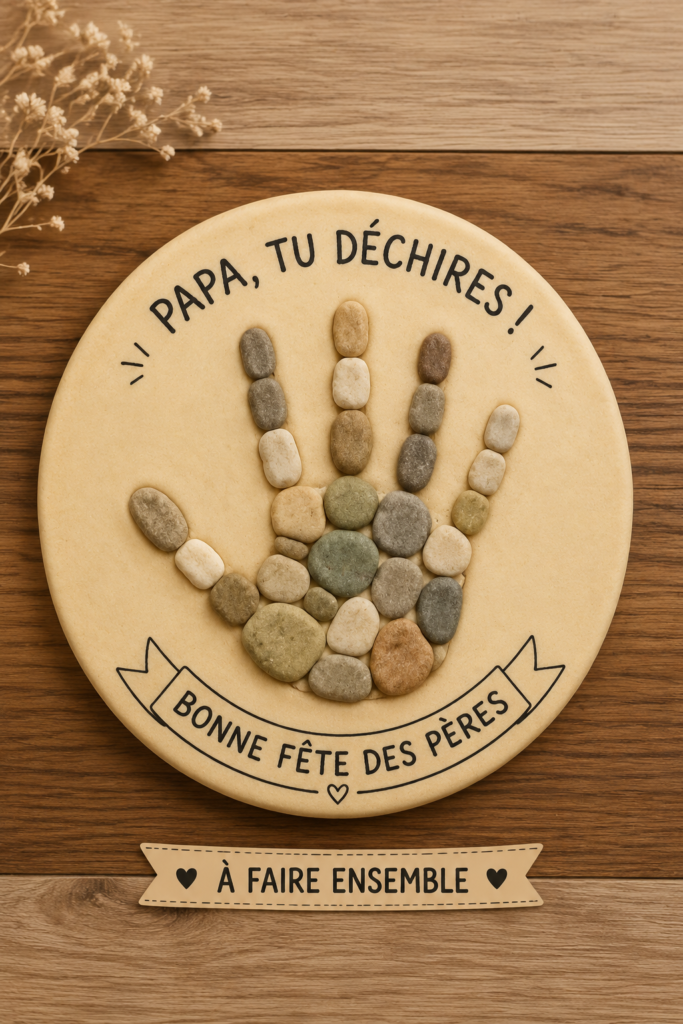 Bricolages colorés pour la fête des pères réalisés par des enfants
