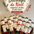 Des bricolages de Noël originaux et colorés sur une table.
