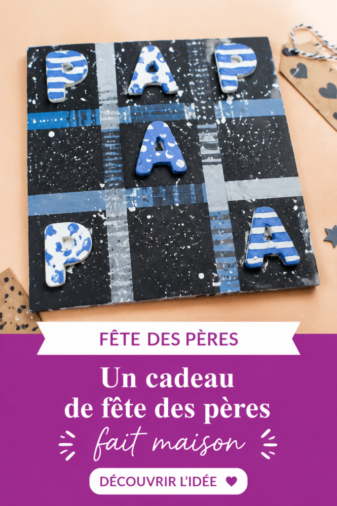 Cadeau fait maison pour la fête des pères, avec un design chaleureux et personnalisé.