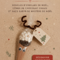 Boucles d'oreilles de Noël scintillantes sur fond festif