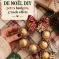 Cadeaux de Noël DIY colorés et économiques sur une table