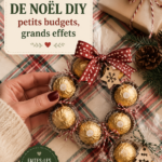 Cadeaux de Noël DIY colorés et économiques sur une table