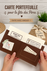 Carte en forme de portefeuille créée à la main pour la fête des pères