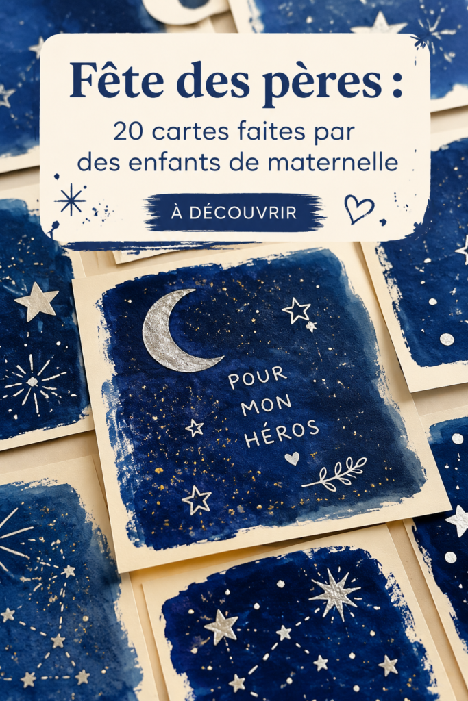Une carte de fête des pères faite par un enfant, avec des dessins colorés et des mots doux.