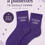 Femme portant des chaussettes à paillettes colorées, ajoutant du style à sa tenue