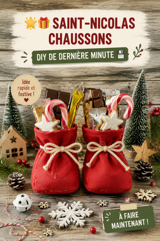 Chaussettes de Saint-Nicolas colorées et décoratives, créées à la main.