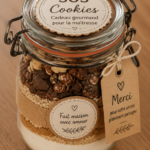 Cookies maison présentés dans un joli emballage pour un cadeau à la maîtresse