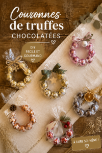 Une couronne de chocolats faites maison idéale pour un cadeau de Noël.