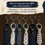 Un père heureux recevant un cadeau fait maison pour la fête des pères