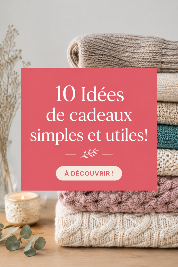 Idées de cadeaux simples et utiles présentées sur une table