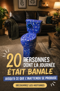 Une femme surprise et joyeuse par un moment inattendu.