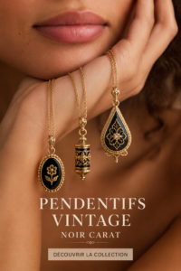 Pendentif vintage en noir carat sur un fond élégant