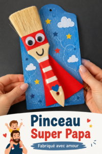 Une image de divers pinceaux colorés sur une palette de peinture, illustrant le choix à offrir pour les papas créatifs.