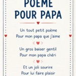 Un poème écrit à la main sur une belle feuille se rapportant à un père aimant