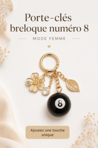 Un porte-clés breloque élégant et coloré accroché à un trousseau de clés.