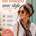 Femme portant un foulard coloré avec style, mettant en valeur son look.