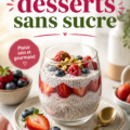 Un assortiment de desserts sans sucre, colorés et appétissants, sur une table en bois