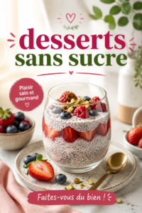 Un assortiment de desserts sans sucre, colorés et appétissants, sur une table en bois