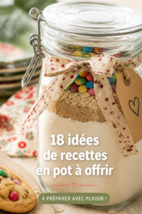 Bocaux de recettes en pot préparées pour offrir en cadeau