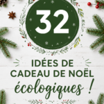 Idées cadeaux de Noël écologiques sur une table avec des éléments naturels