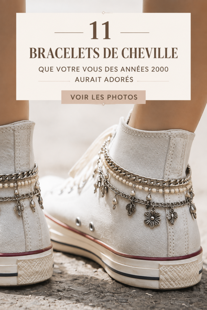 Bracelets de cheville en différents styles exposés sur une table esthétique