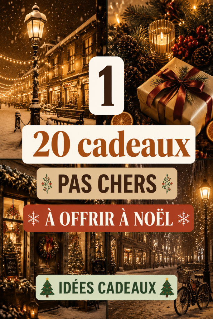 Belles idées de cadeaux de Noël abordables disposées sur une table