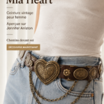 Ceinture vintage Mia Heart portée par une femme avec un look moderne