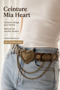 Ceinture vintage Mia Heart portée par une femme avec un look moderne