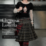 Modèle portant une tenue chic de la collection Printemps 2024 de Chopova Lowena, illustrant les nouvelles tendances.