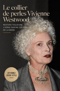 Un collier de perles élégant de Vivienne Westwood sur un fond neutre