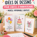Dessins colorés de cartes d'anniversaire à offrir