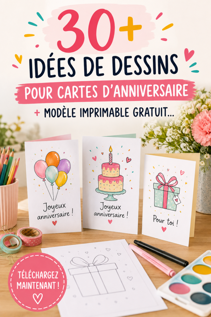Dessins colorés de cartes d'anniversaire à offrir