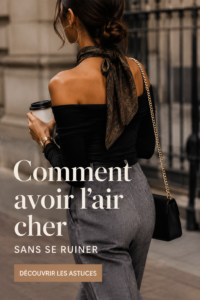 Femme élégante habillée avec des vêtements abordables, souriante et confiante