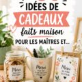 Cadeaux faits maison colorés pour enseignants sur une table