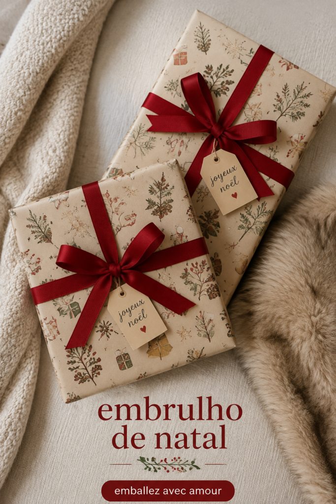 Emballages de Noël créatifs avec des motifs colorés et des décorations
