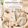 Ensemble mignon pour nouveau-né, incluant un pyjama et un bonnet doux.