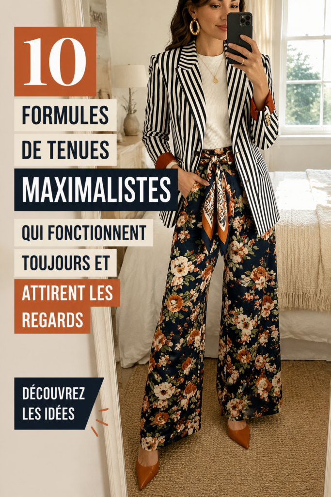 Une femme portant une tenue maximaliste colorée, attirant tous les regards dans un cadre urbain.
