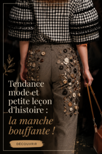 Modèle portant une blouse avec des manches bouffantes, élégante et à la mode.