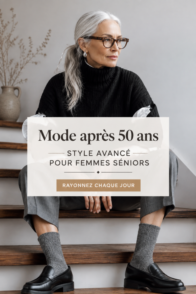 Femme élégante de 50 ans portant une tenue chic et moderne