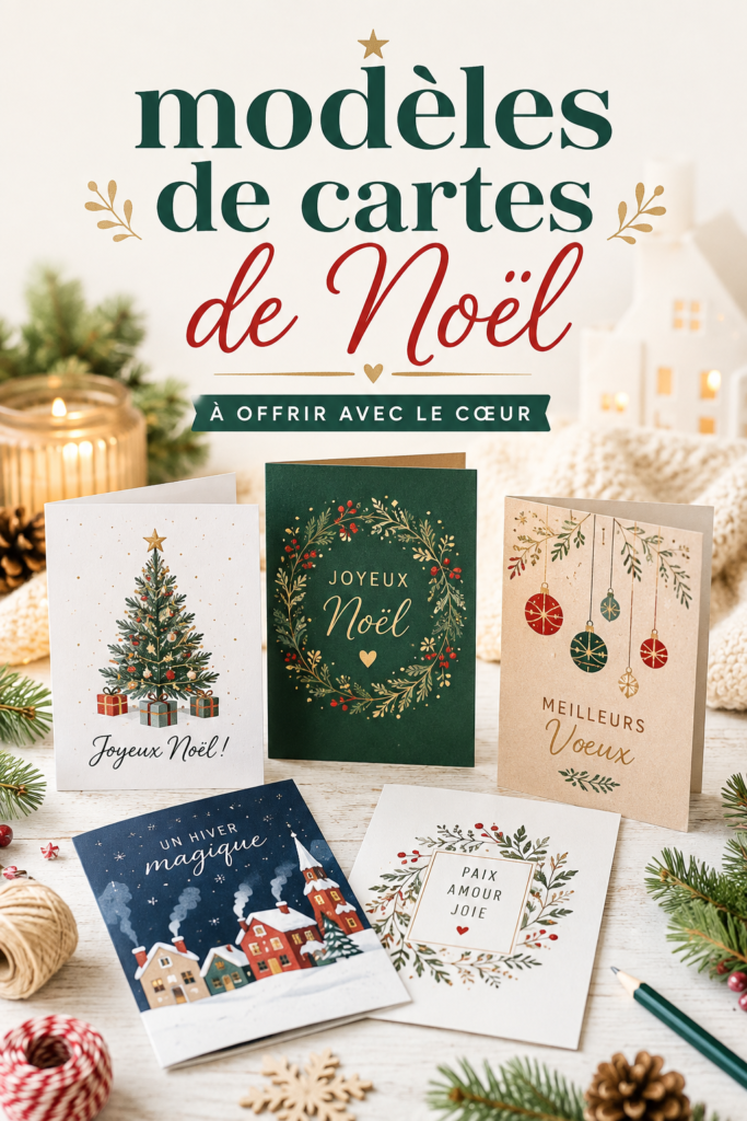 Modèles de cartes de Noël colorées et créatives