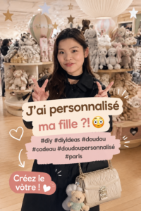 Doudou fait maison personnalisé avec des couleurs vives