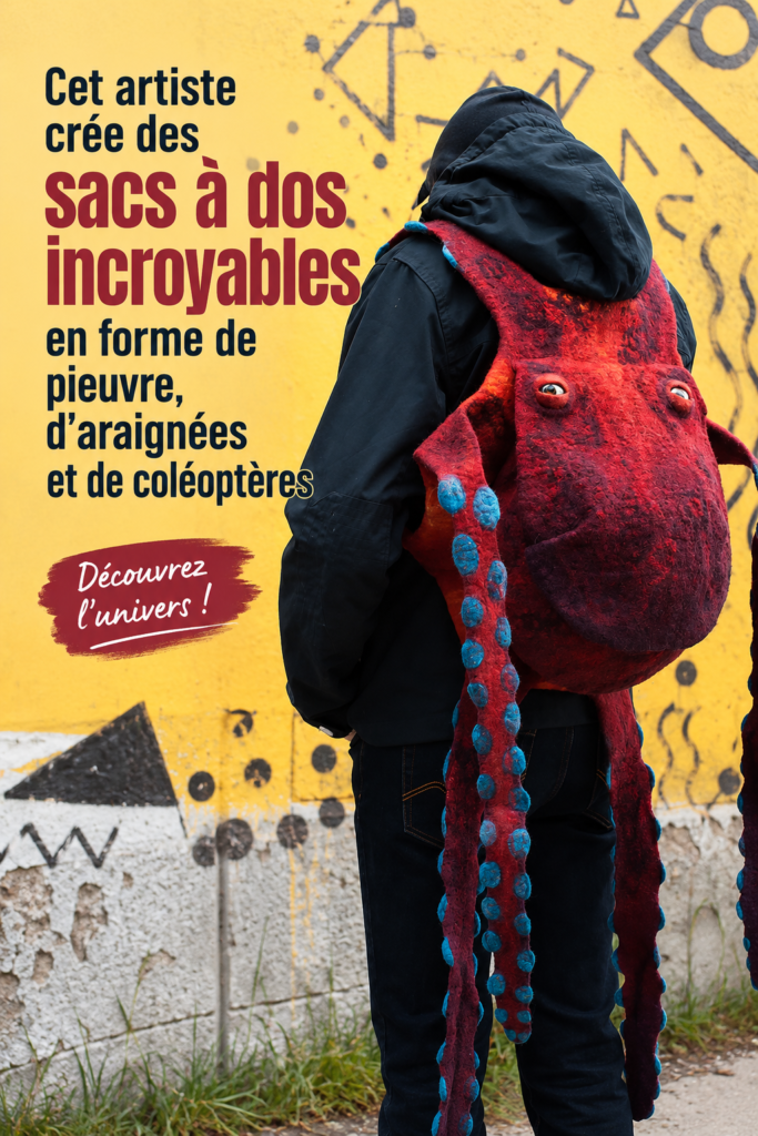 Sac à dos original en forme de pieuvre, design coloré et moderne
