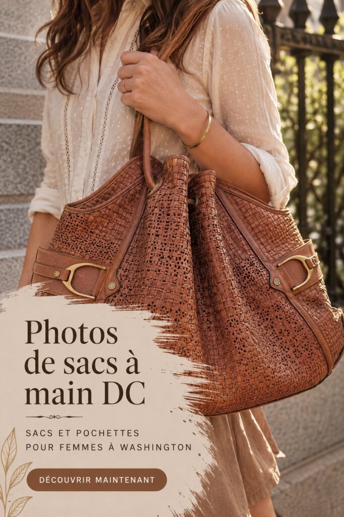 Sac à main élégant exposé dans une rue de Washington, idéal pour les femmes actives.
