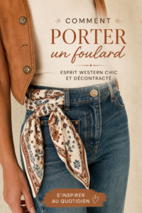 Femme portant une écharpe stylée avec une tenue élégante, montrant des astuces de mode.