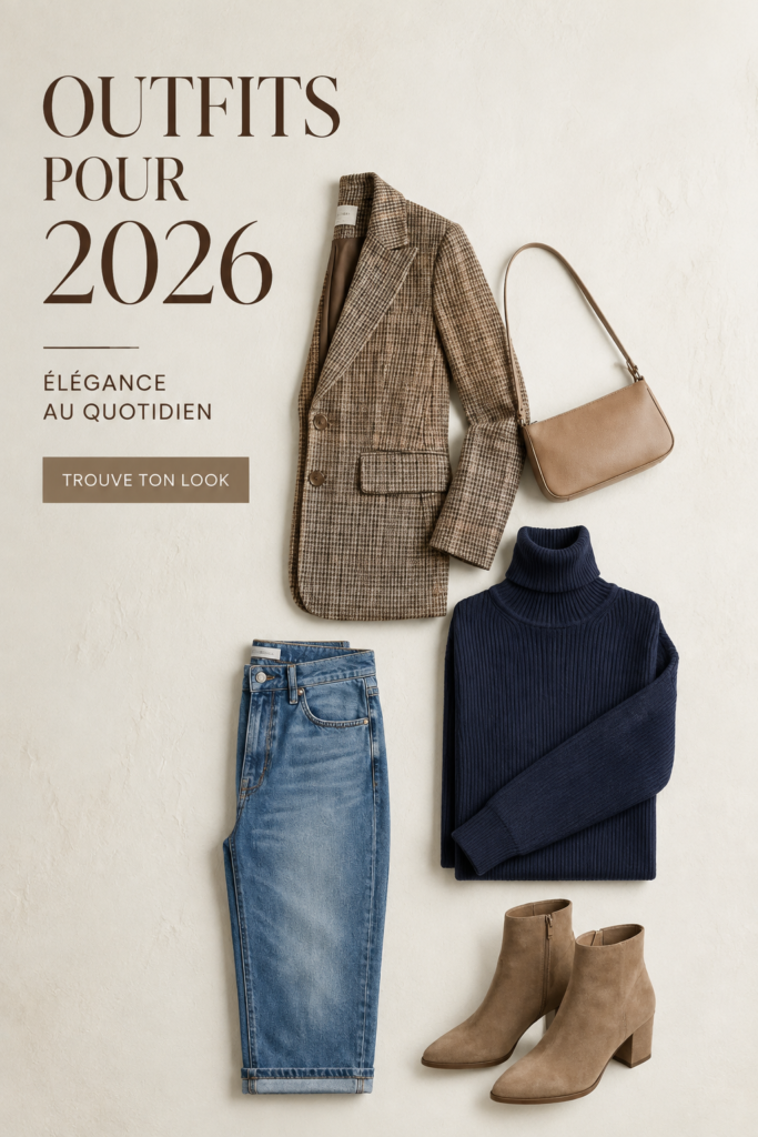 Tendances mode pour 2026 avec des tenues modernes et élégantes.