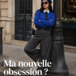 Femme élégante portant un béret avec une tenue parisienne chic.