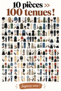Dix pièces de vêtements élégants disposées sur un mannequin, illustrant la polyvalence de la mode.