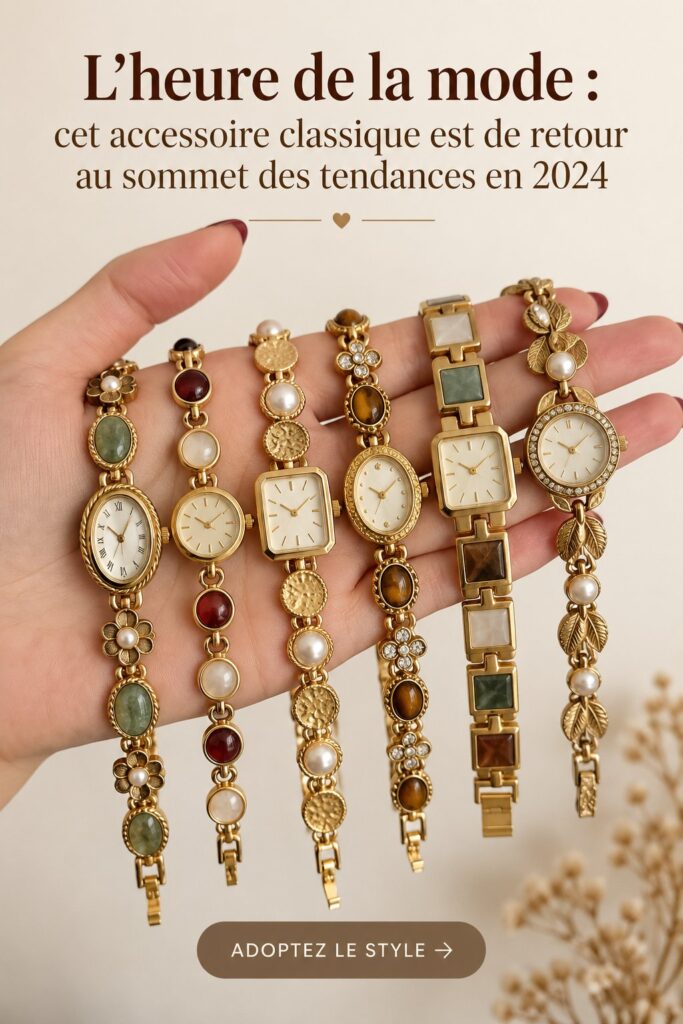 Femme portant un accessoire classique tendance pour 2024