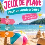 Un groupe d'amis s'amusant à la plage pendant une fête d'anniversaire avec des jeux